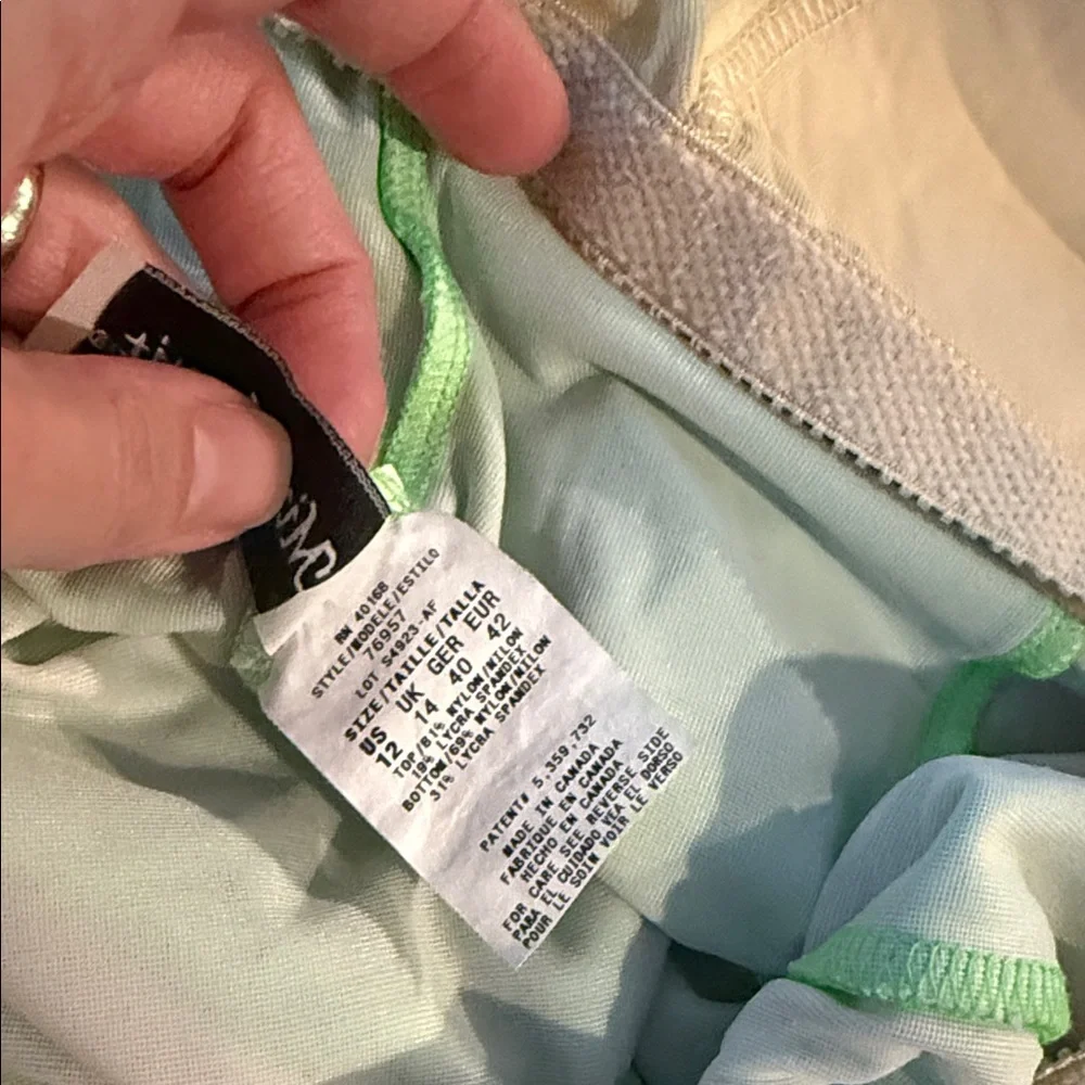 Miraclesuit Green Strappy Women's Tankini Top Size 12